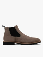 Graue Velourslederstiefel