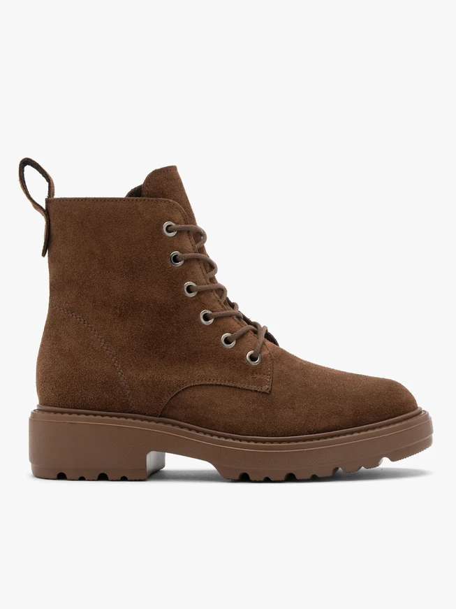 Braune Veloursstiefel