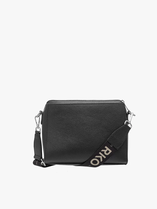 Schwarze Handtasche für Frauen mit dekorativem Riemen