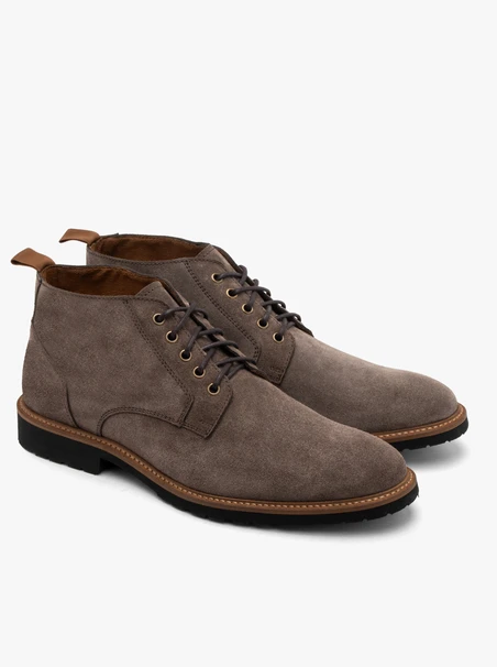 Graue Veloursstiefel für Männer im Freizeitstil