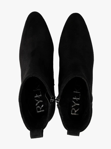 Suede women’s block-heel ankle boots
