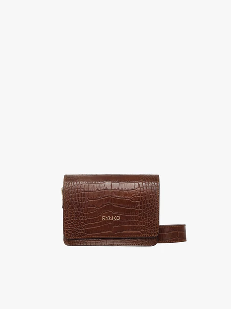 Brown animal-print handbag