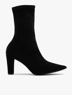 Black elastic ankle boots with high stiletto
