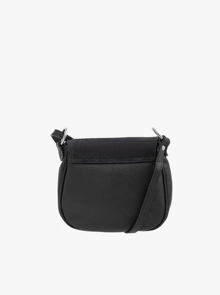 Schwarze Posttasche mit Klappe