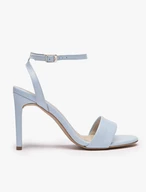 Blaue hohe Stiletto-Sandalen