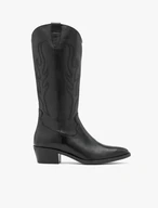 Schwarze Cowboystiefel mit dekorativer Stickerei