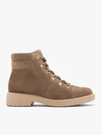Veloursstiefel mit Zierhaken und Schnürsenkeln