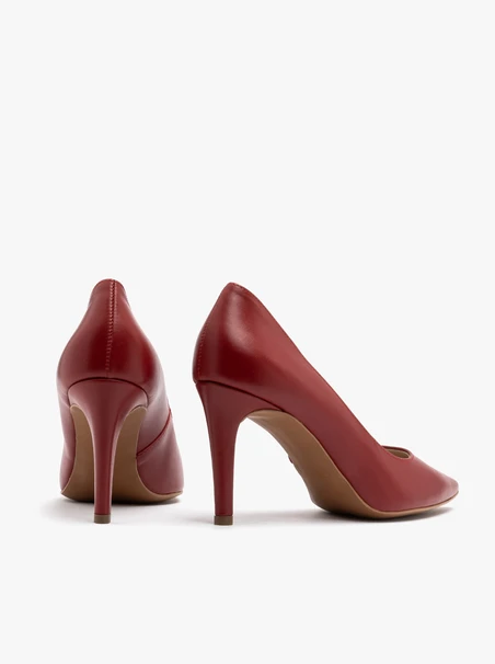 Burgunderfarbene Damen-Pumps