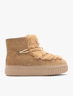 Beige short insulated women’s snow boots