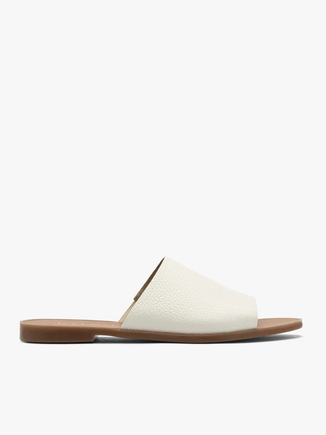 Weiße Damen-Flip-Flops mit flacher Sohle