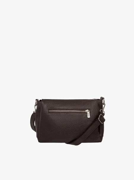 Dunkelbraune Posttasche mit verstellbarem Riemen