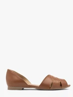 Hellbraune Peep-Toe-Sandalen