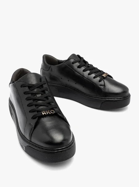 Schwarze sportliche Halbschuhe für Frauen mit klobiger Sohle