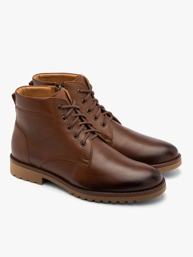 Brown lace-up men’s boots