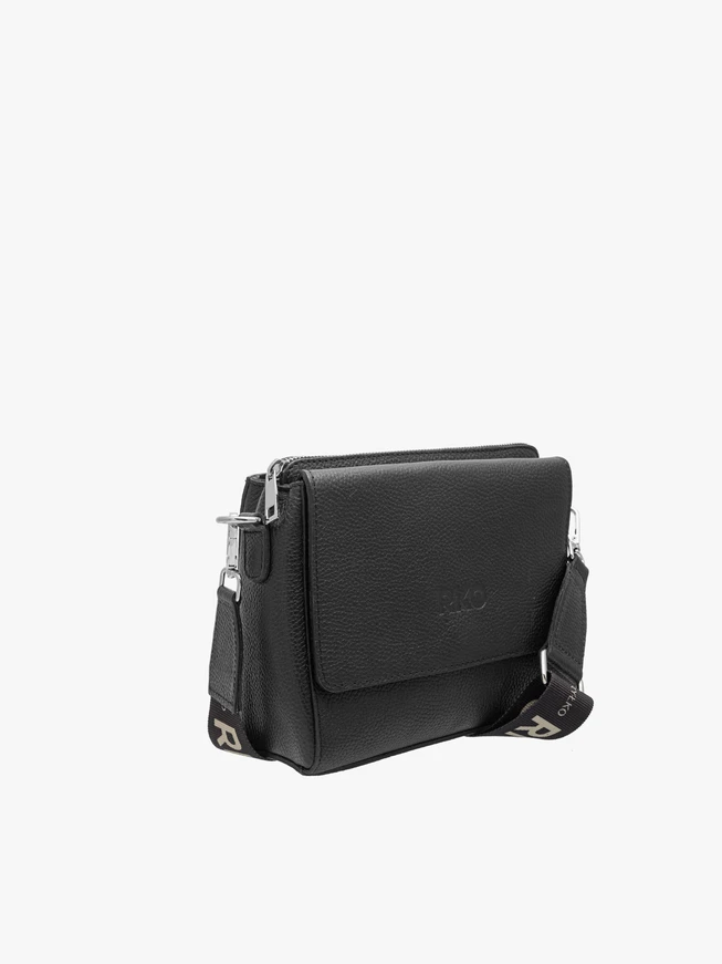 Schwarze Handtasche für Frauen mit dekorativem Riemen