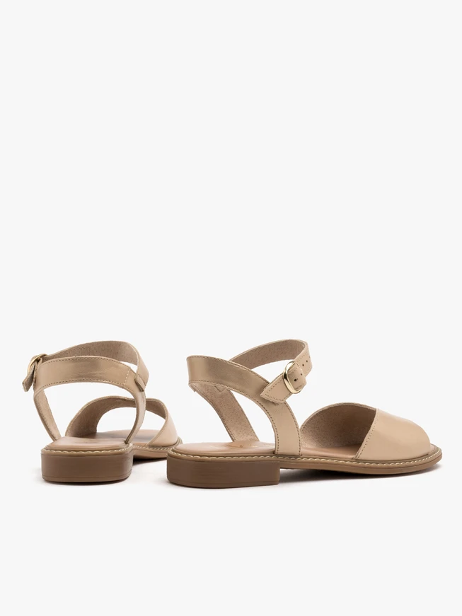 Gold sandal with decorative upper