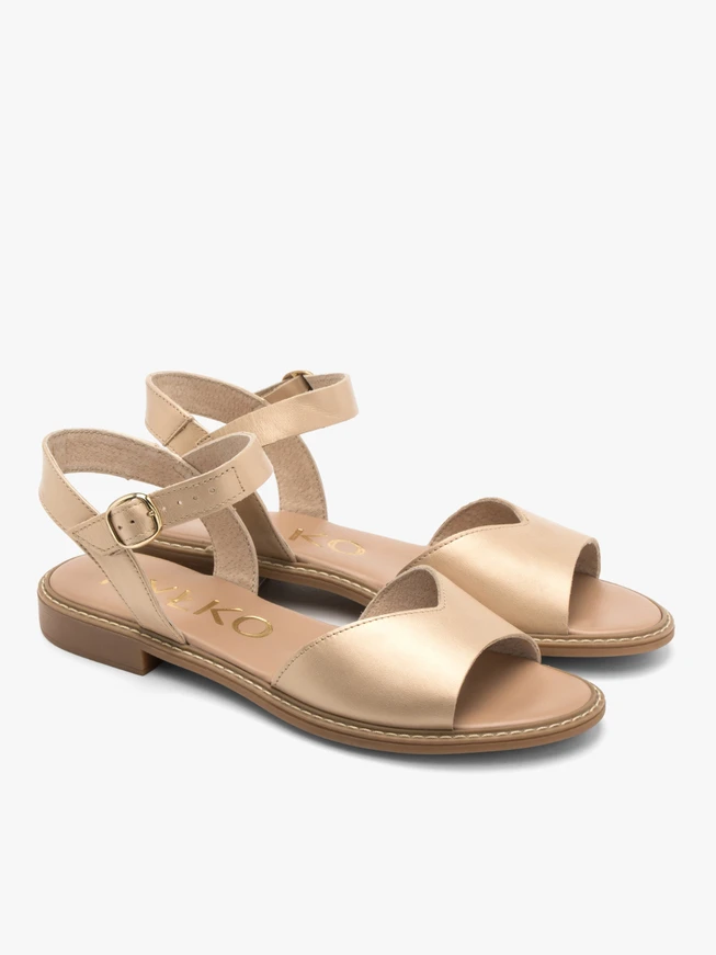 Gold sandal with decorative upper