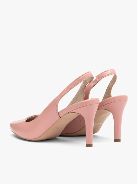 Różowe czółenka typu slingback