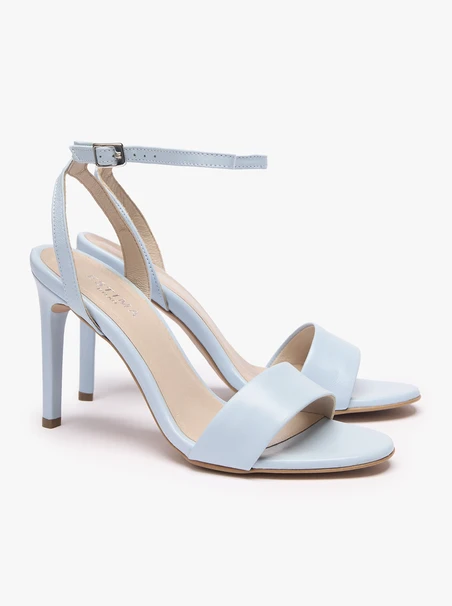 Blue high stiletto sandals