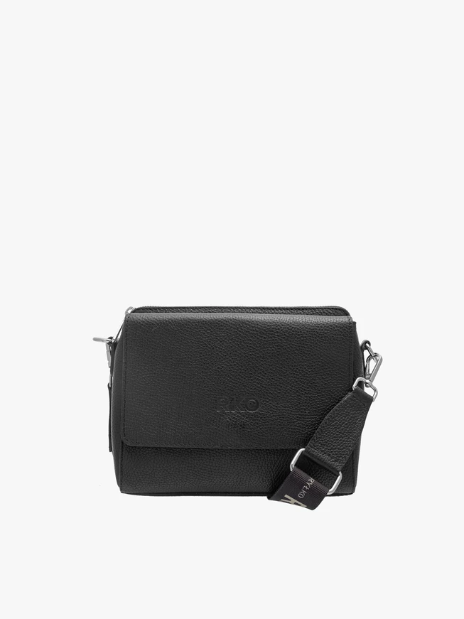 Schwarze Handtasche für Frauen mit dekorativem Riemen