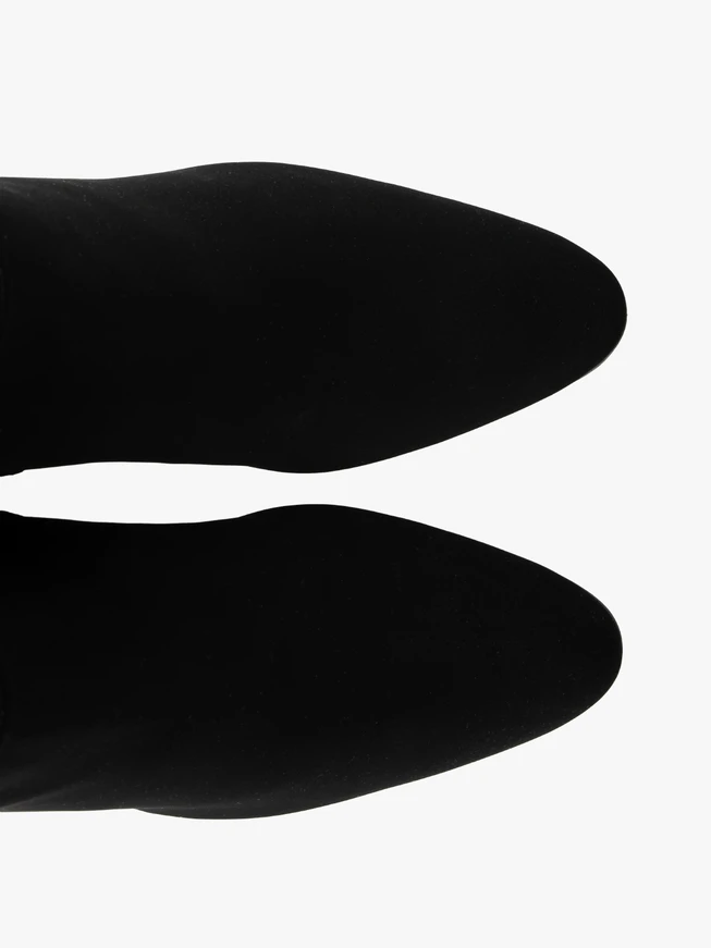Tall stretch over-knee boots with block heel