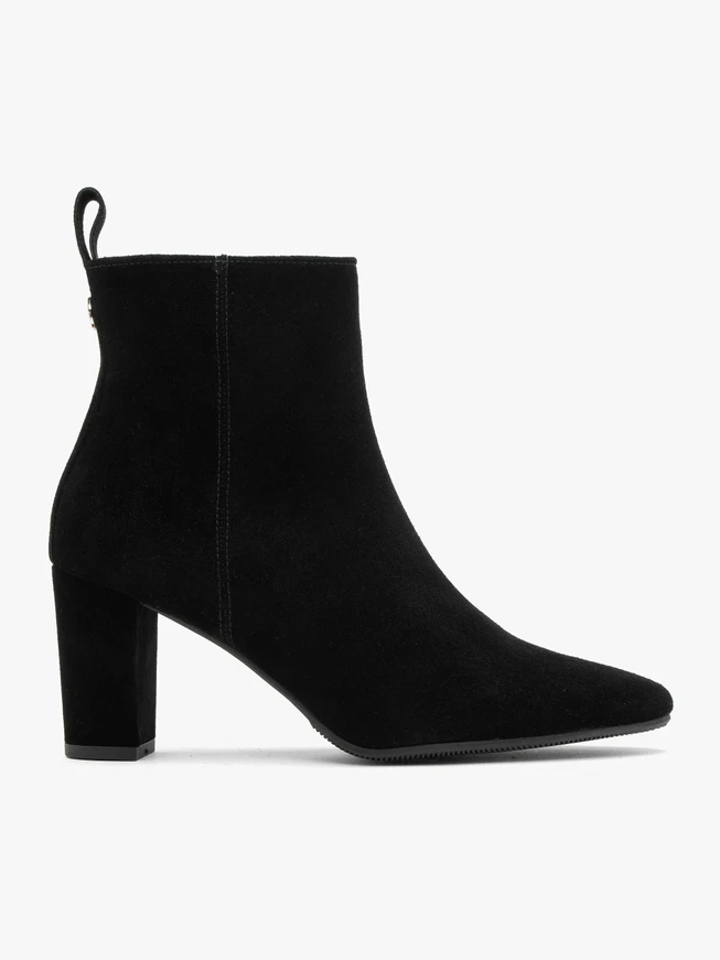 Damenstiefel aus Veloursleder mit Stilettoabsatz
