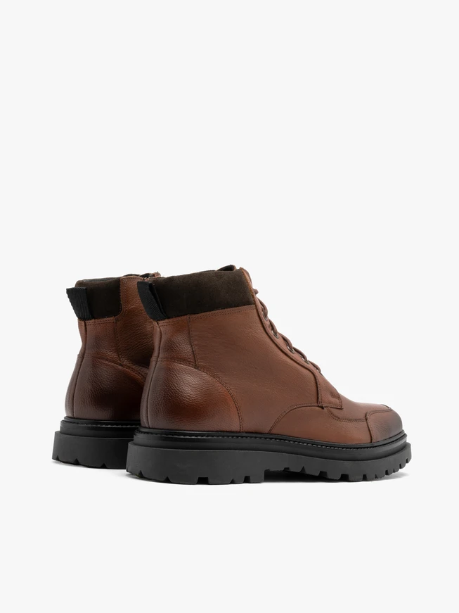 Chunky men’s boots with decorative upper