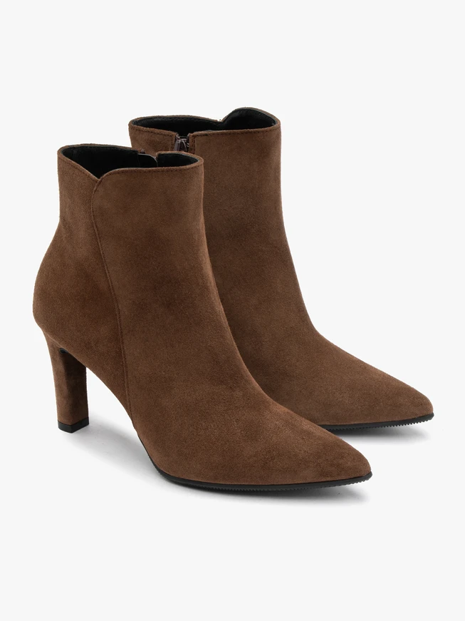Braune Damenstiefel mit klobigem Stilettoabsatz