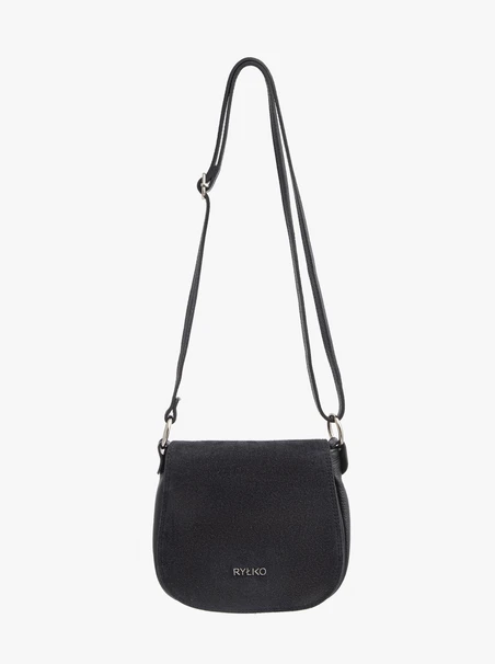 Schwarze Posttasche mit Klappe
