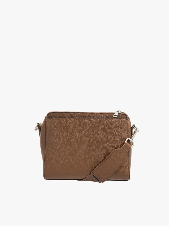 Braune Damenhandtasche mit breitem Gurtband