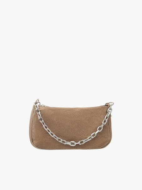 Beige Handtasche mit dekorativer Kette