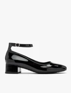 Patent pumps with ankle strap