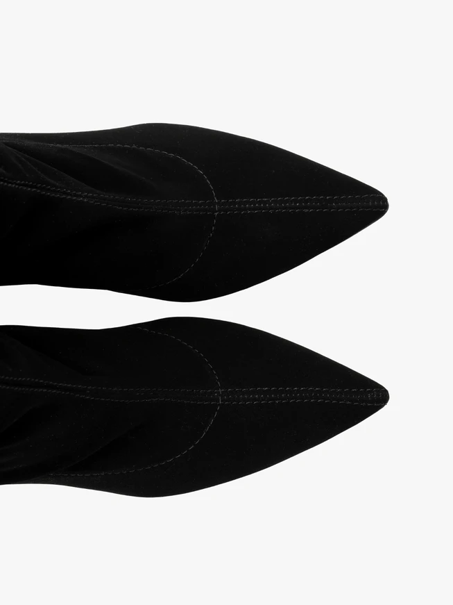 Black stretch ankle boots with stiletto heel