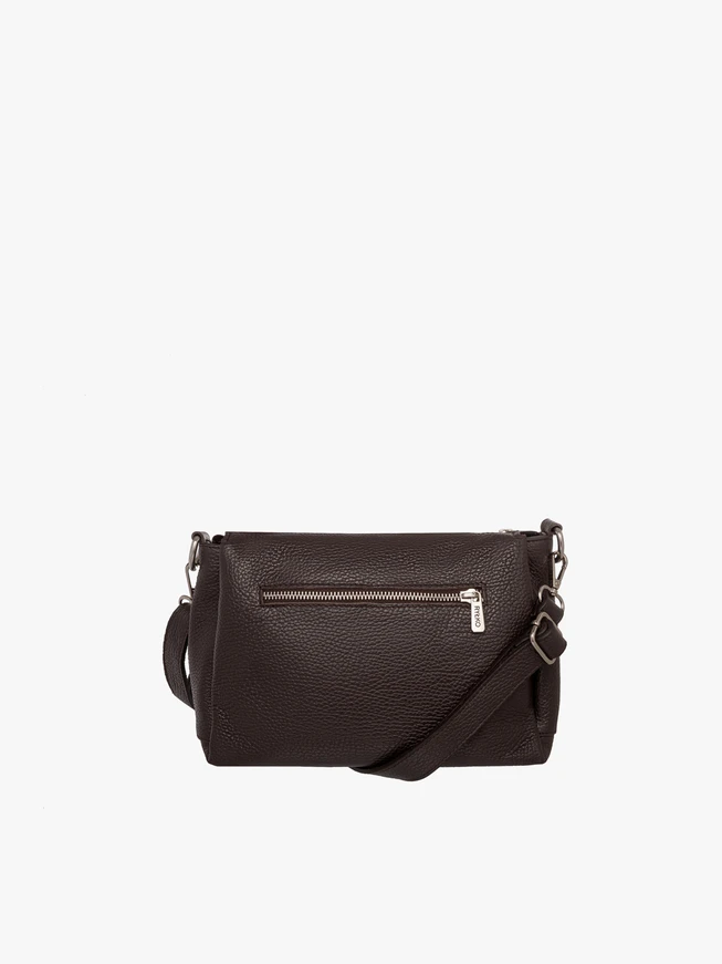 Dunkelbraune Posttasche mit verstellbarem Riemen