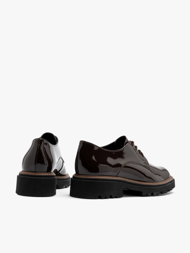 Dark brown patent women’s shoes