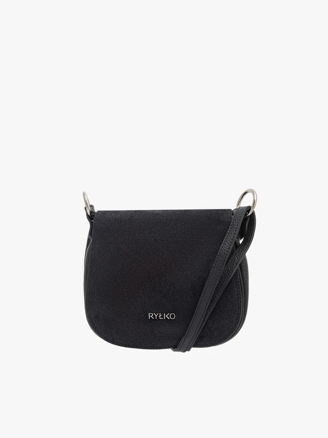 Schwarze Posttasche mit Klappe