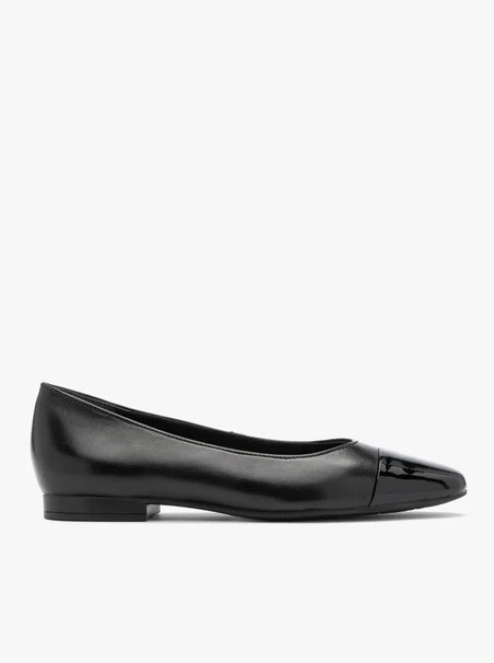 Schwarze Damenballerinas mit lackierter Nase
