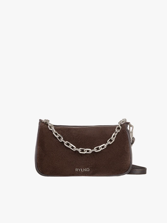 Braune Handtasche mit dekorativer Kette