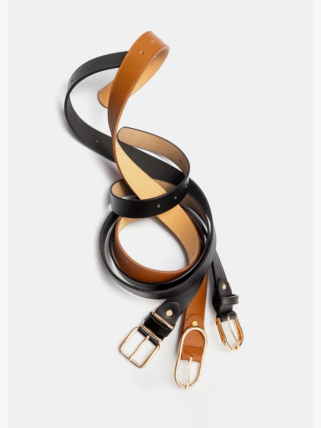 Ginger women’s belt with gold buckle