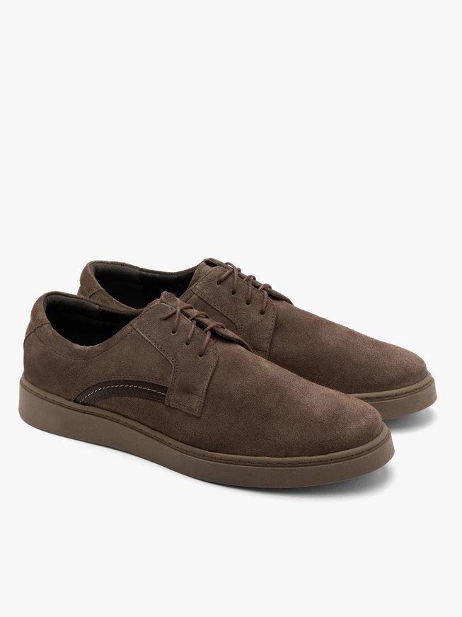 Braune Velours-Halbschuhe für Männer