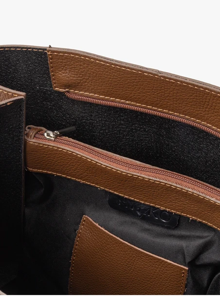 Hellbraune große Shopper-Tasche