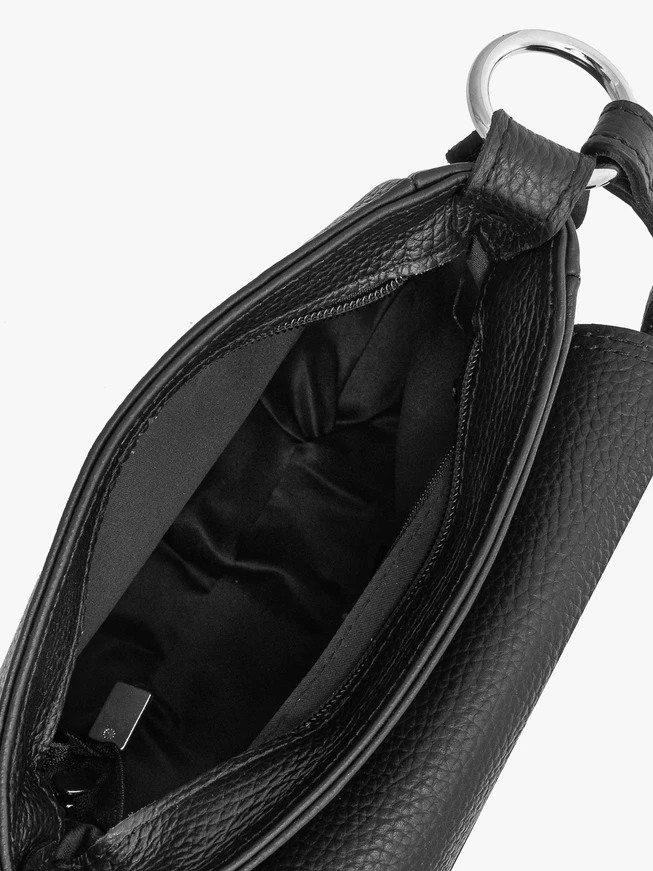 Schwarze Posttasche mit Klappe