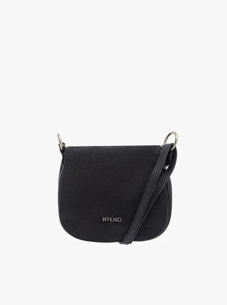 Schwarze Posttasche mit Klappe