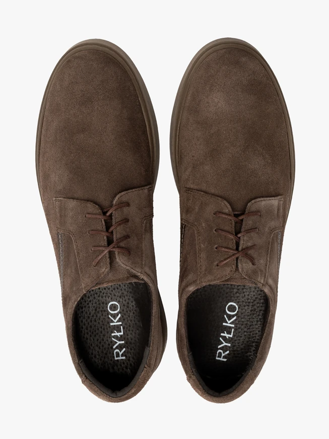Braune Velours-Halbschuhe für Männer