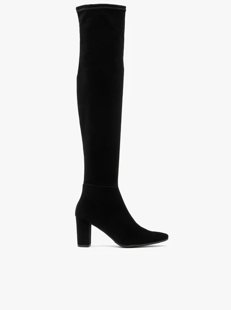 Hohe, elastische Overknee-Stiefel mit Stilettoabsatz