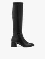 Schwarze Stiefel mit elastischem Schaft und niedrigem Absatz