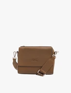 Braune Damenhandtasche mit breitem Gurtband