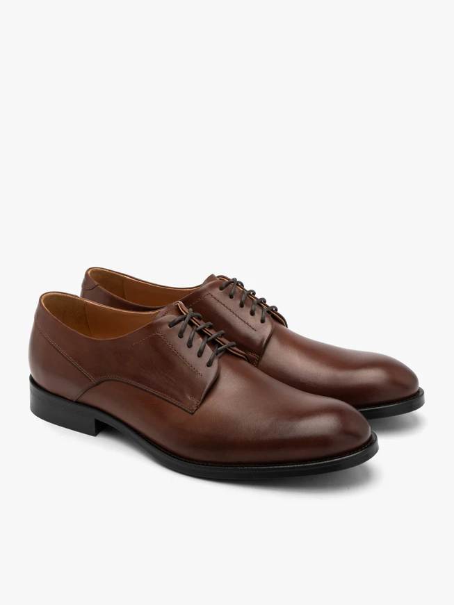 Brown men’s shoes with leather sole