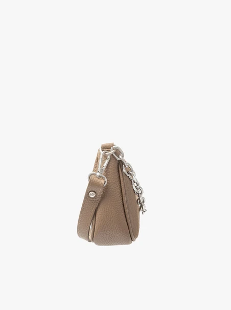 Beige Handtasche mit dekorativer Kette