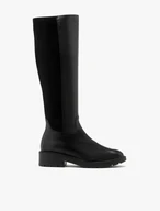 Schwarze Stiefel mit flexiblem, breitem Schaft